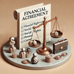 Financial agreement impact on social rights and career assets